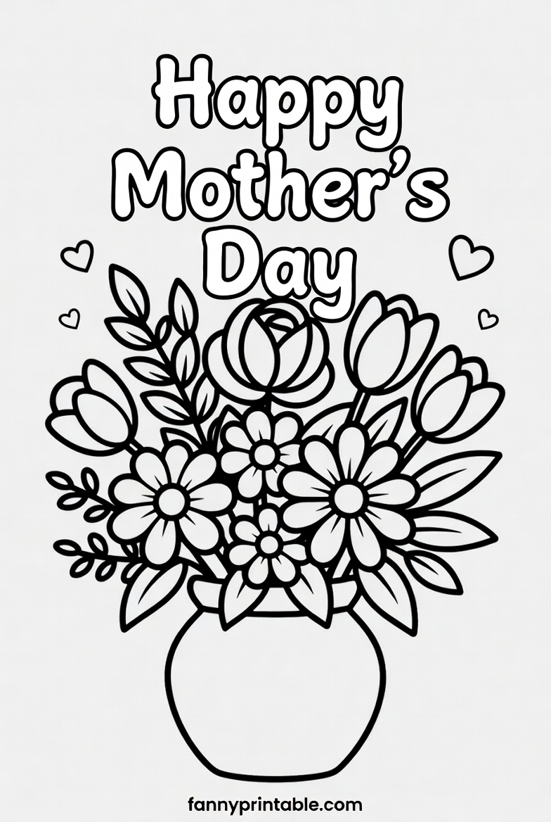 Mothers Day Printable Card To Color 4 Mother's Day Printable Card To Color (4)