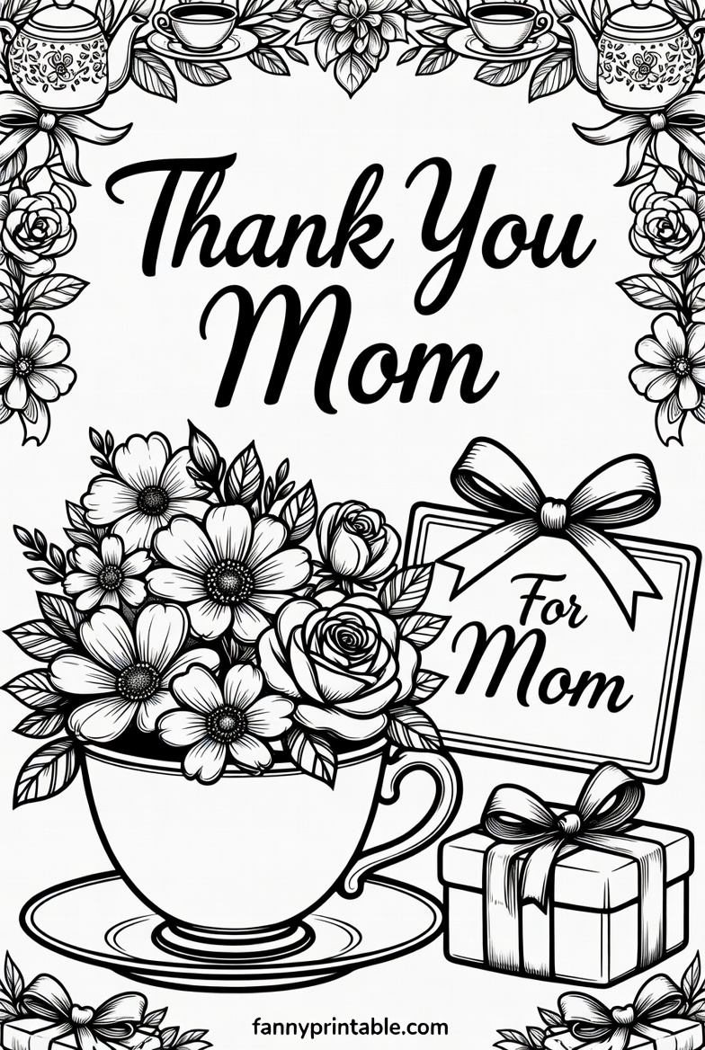Mother's Day Printable Coloring Page - Fanny Printable (1)