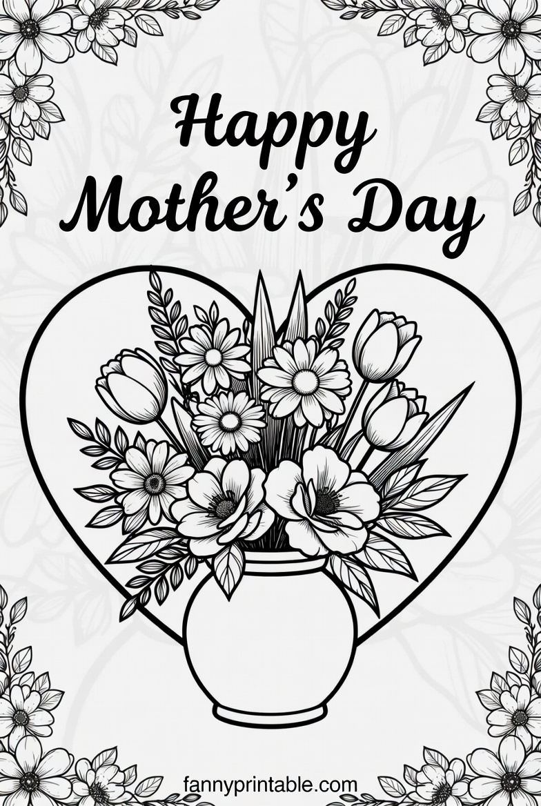 Mother's Day Printable Coloring Page - Fanny Printable (2)