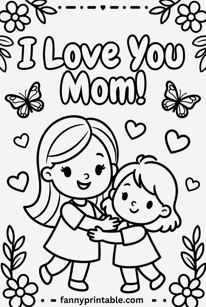 Mother's Day Printable Coloring Page - Fanny Printable (3)