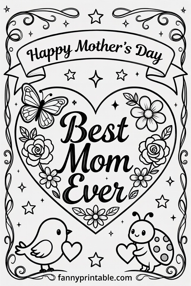 Mother's Day Printable Coloring Page - Fanny Printable (4)