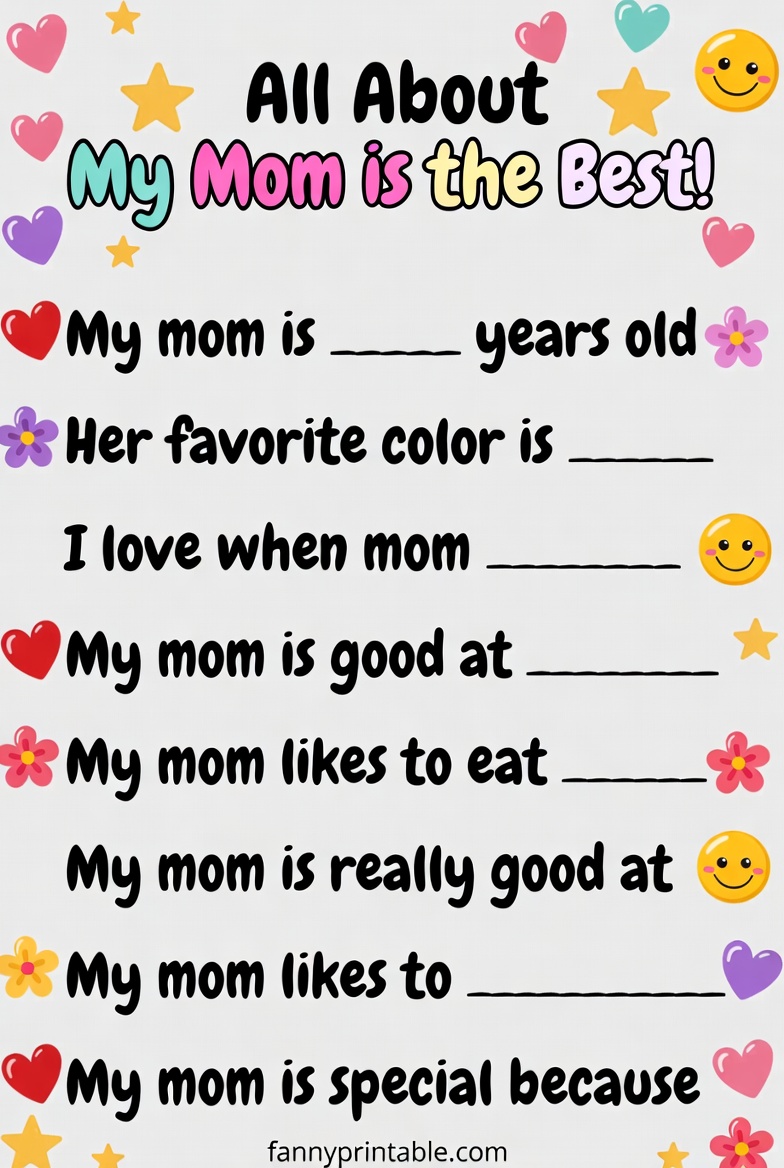 Mothers Day Printable For Preschoolers Fanny Printable 2 Mother's Day Printable For Preschoolers - Fanny Printable (2)