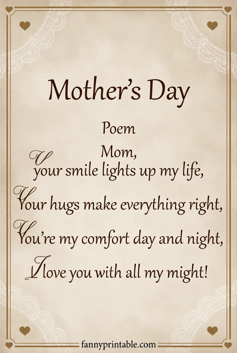 Mother's Day Printable Mothers Day Poems (4)