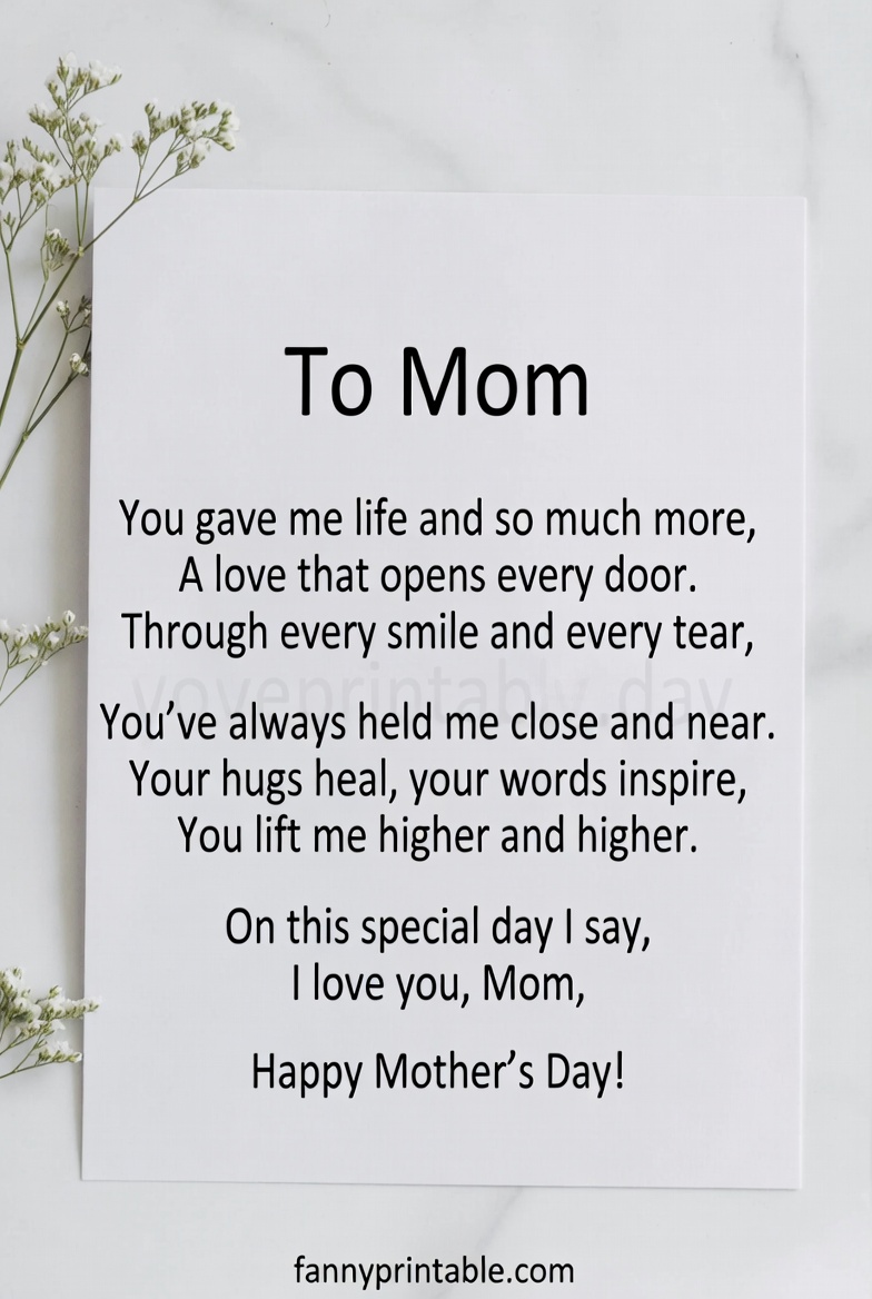 Mother's Day Printable Poem (2)