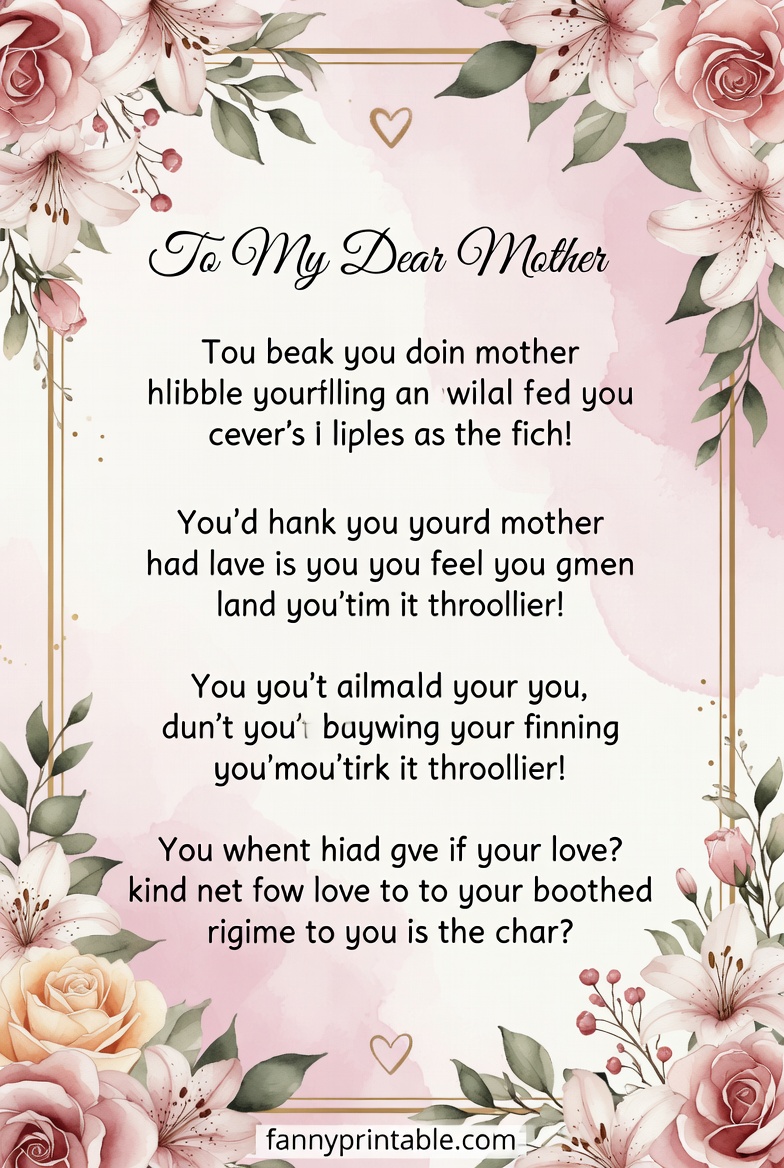 Mother's Day Printable Poems - Fanny Printable (2)
