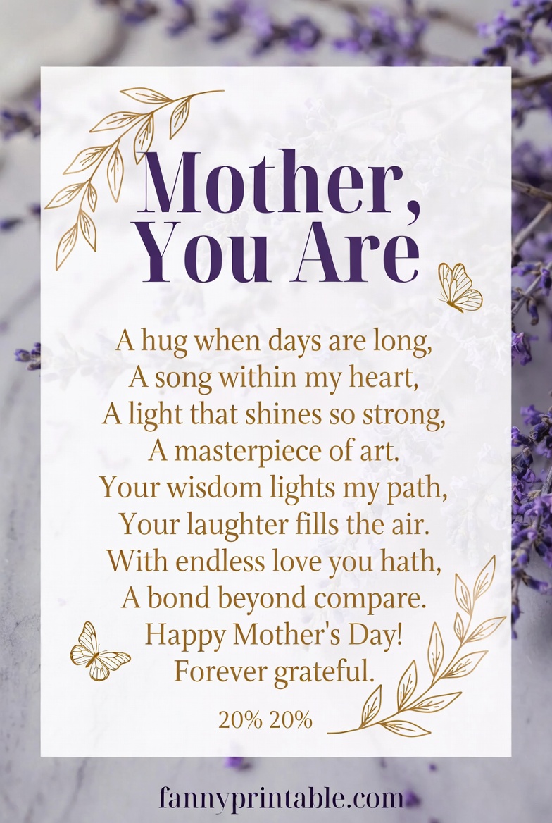 Mother's Day Printable Poems - Fanny Printable (3)