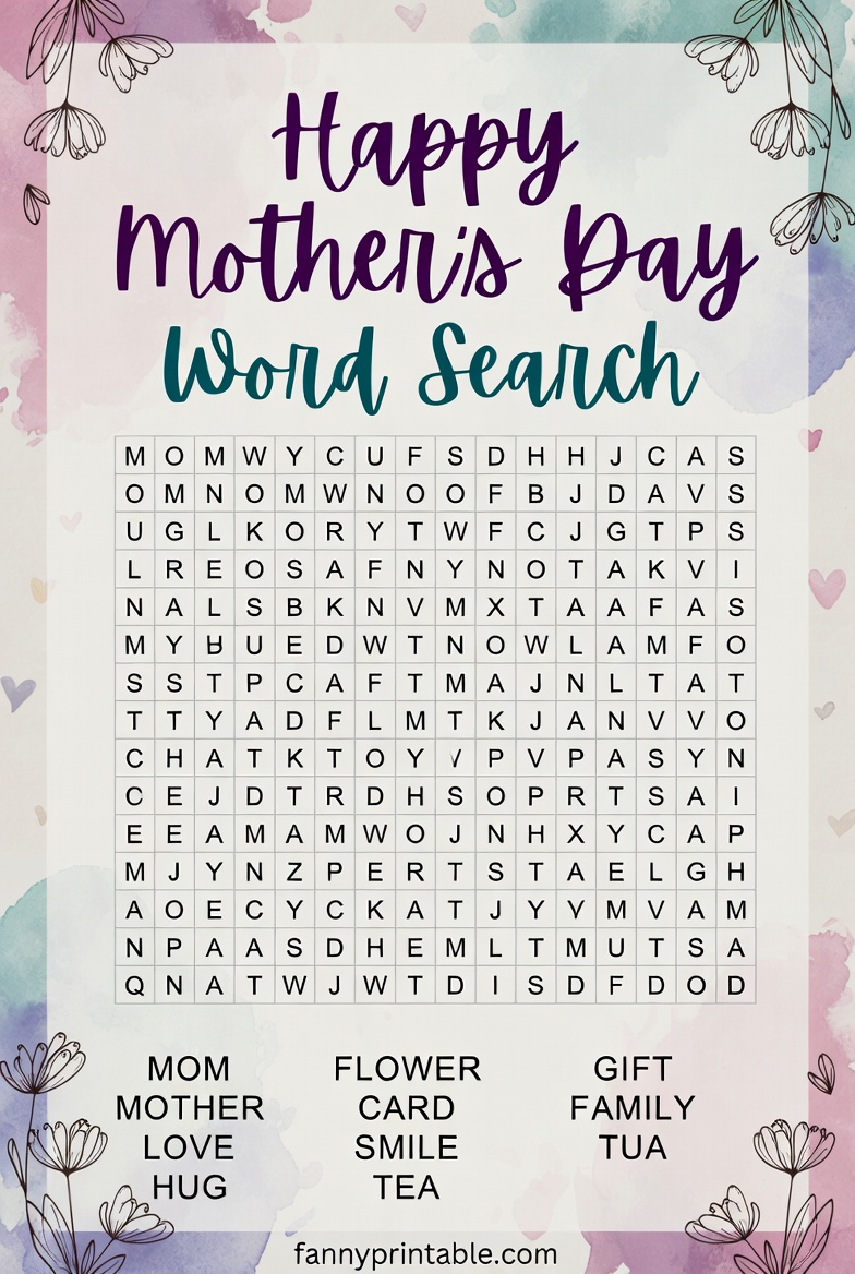 Mother's Day Printable Word Search (3)