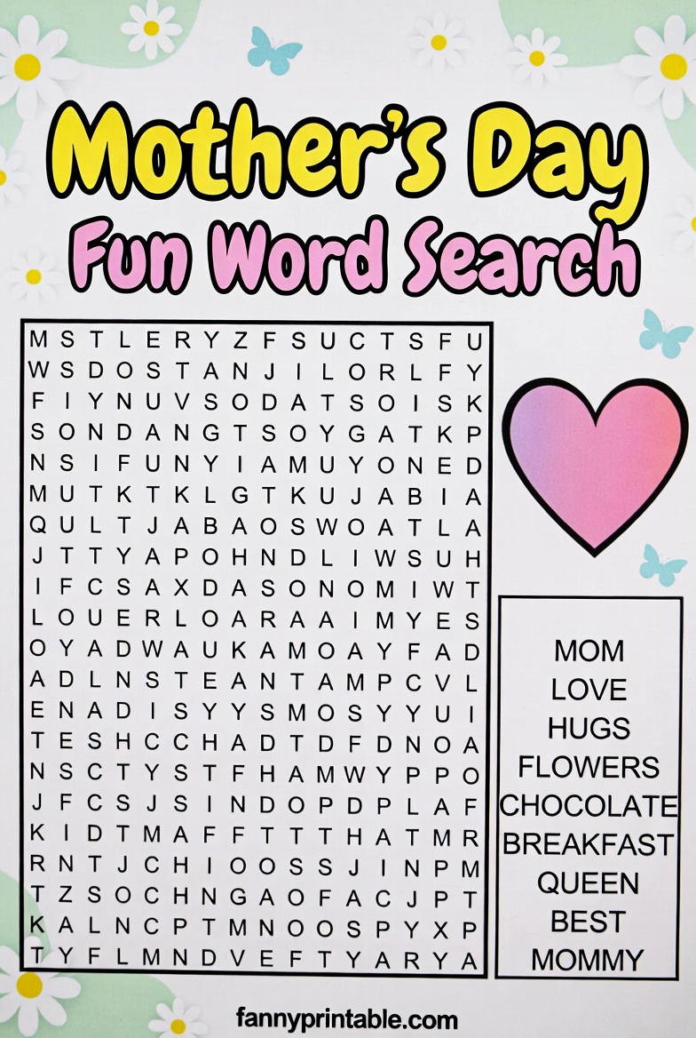 Mother's Day Printable Word Search (4)