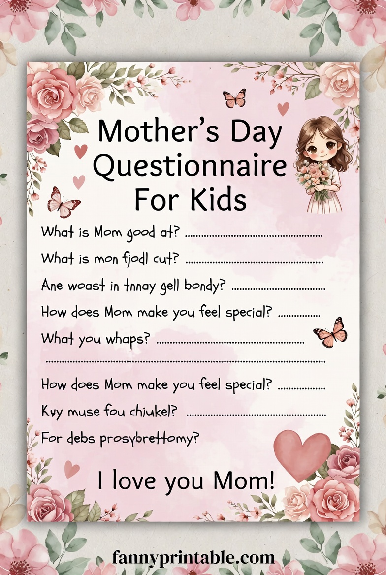 Mother's Day Questionnaire For Kids - Fanny Printable (3)