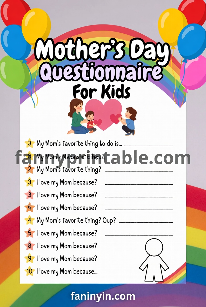 Mother's Day Questionnaire For Kids - Fanny Printable (4)