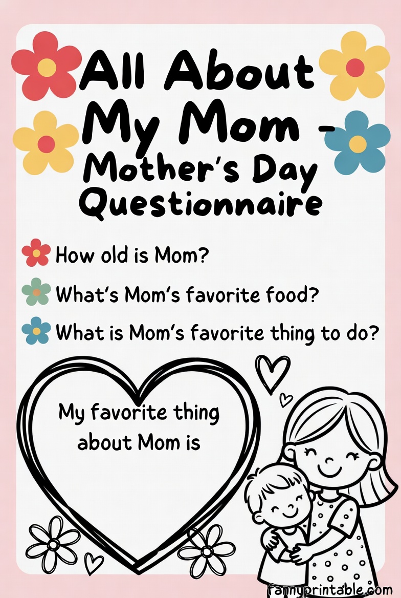 Mothers Day Questionnaire For Kids Free Printable 3 Mother's Day Questionnaire For Kids Free Printable (3)