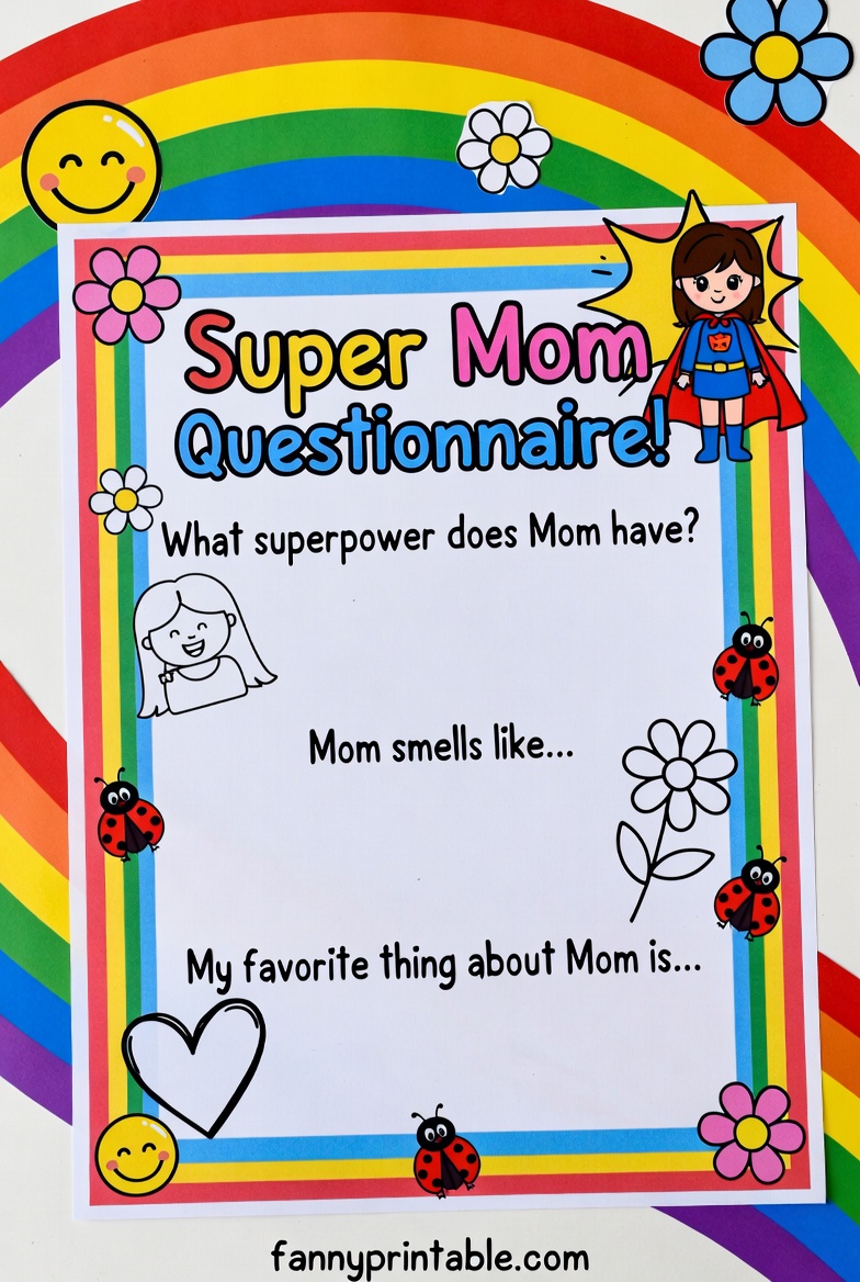 Mothers Day Questionnaire For Preschoolers Fanny Printable 1 Mother's Day Questionnaire For Preschoolers - Fanny Printable (1)