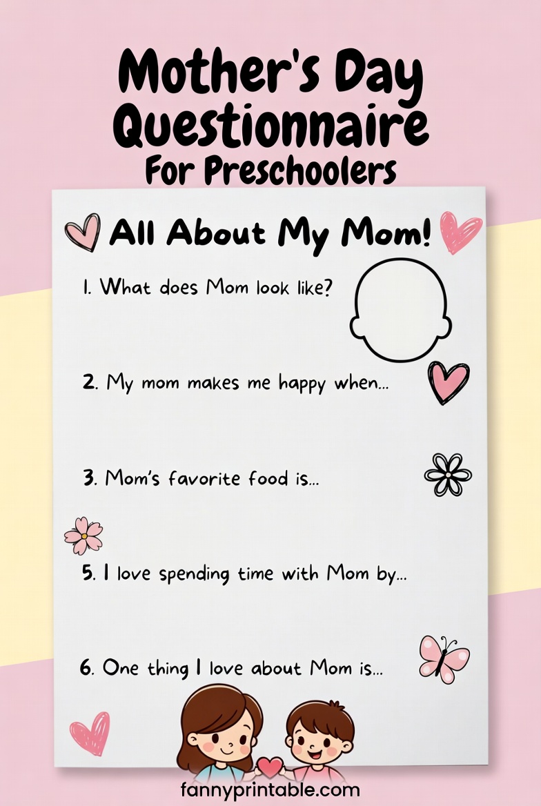 Mothers Day Questionnaire For Preschoolers Fanny Printable 3 Mother's Day Questionnaire For Preschoolers - Fanny Printable (3)