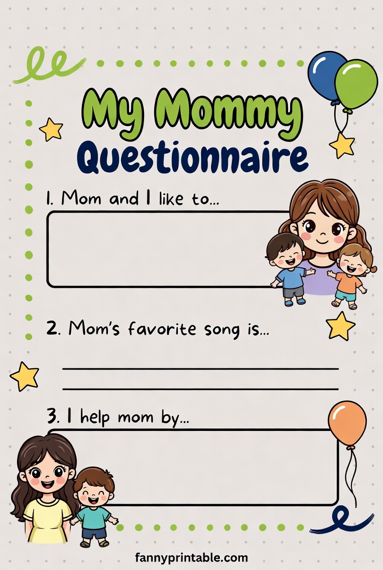 Mothers Day Questionnaire For Preschoolers Fanny Printable 4 Mother's Day Questionnaire For Preschoolers - Fanny Printable (4)