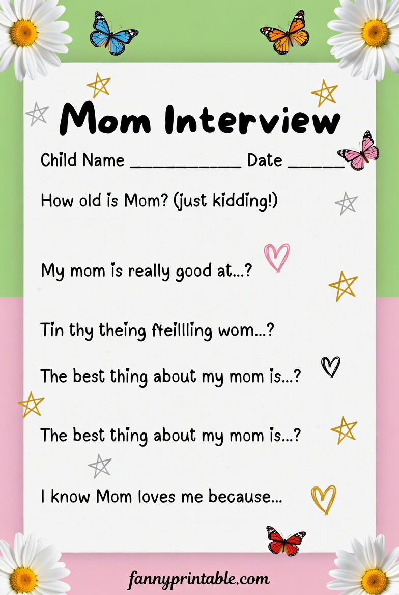 Mother's Day Questionnaire Free Printable - Fanny Printable (2)
