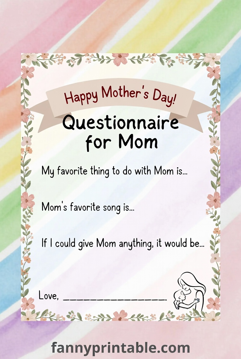Mother's Day Questionnaire Free Printable - Fanny Printable (3)