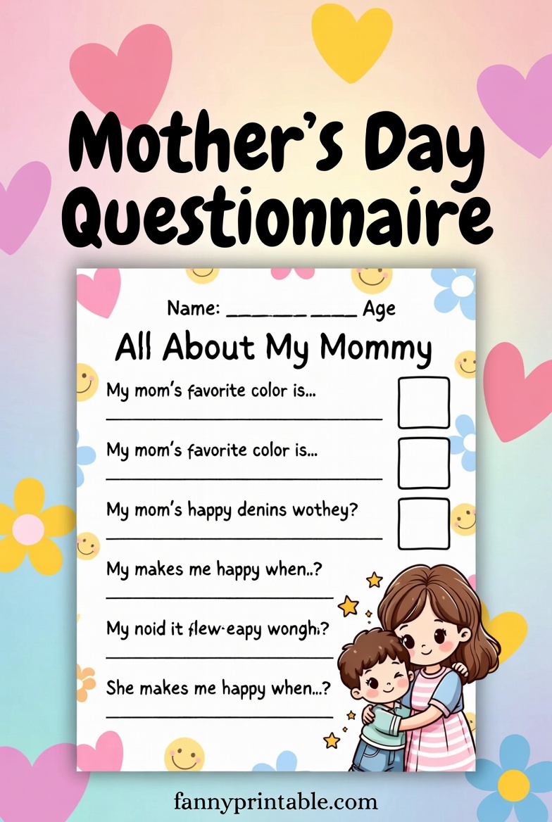 Mother's Day Questionnaire Preschool - Fanny Printable (2)
