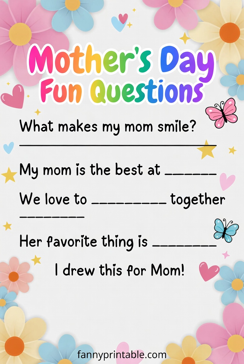 Mother's Day Questionnaire Preschool Printable (4)