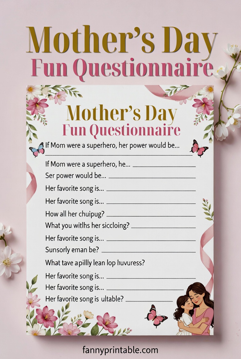 Mother's Day Questionnaire Printable - Fanny Printable (3)