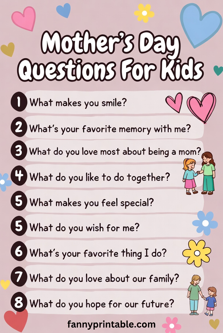 Mothers Day Questions For Kids Fanny Printable 1 Mother's Day Questions For Kids - Fanny Printable (1)