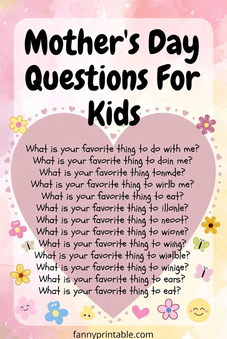 Mothers Day Questions For Kids Fanny Printable 3 Mother's Day Questions For Kids - Fanny Printable (3)
