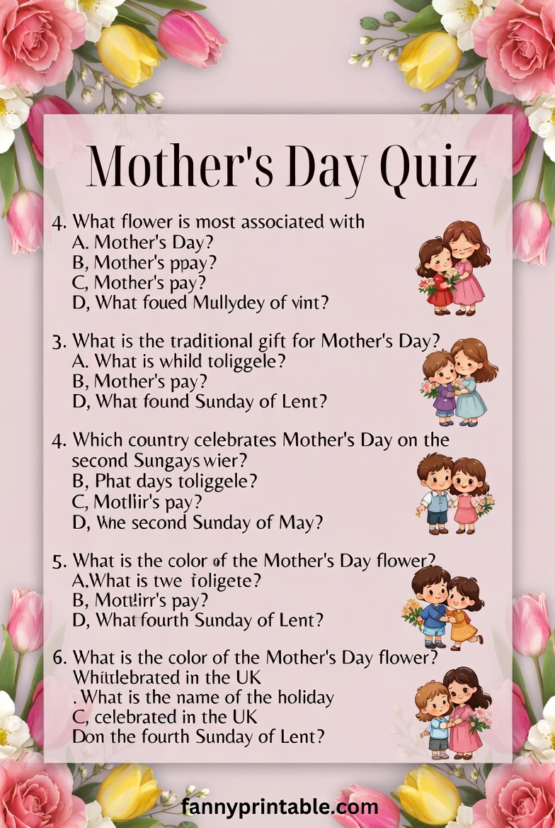 Mother's Day Quiz With Answers - Fanny Printable (3)
