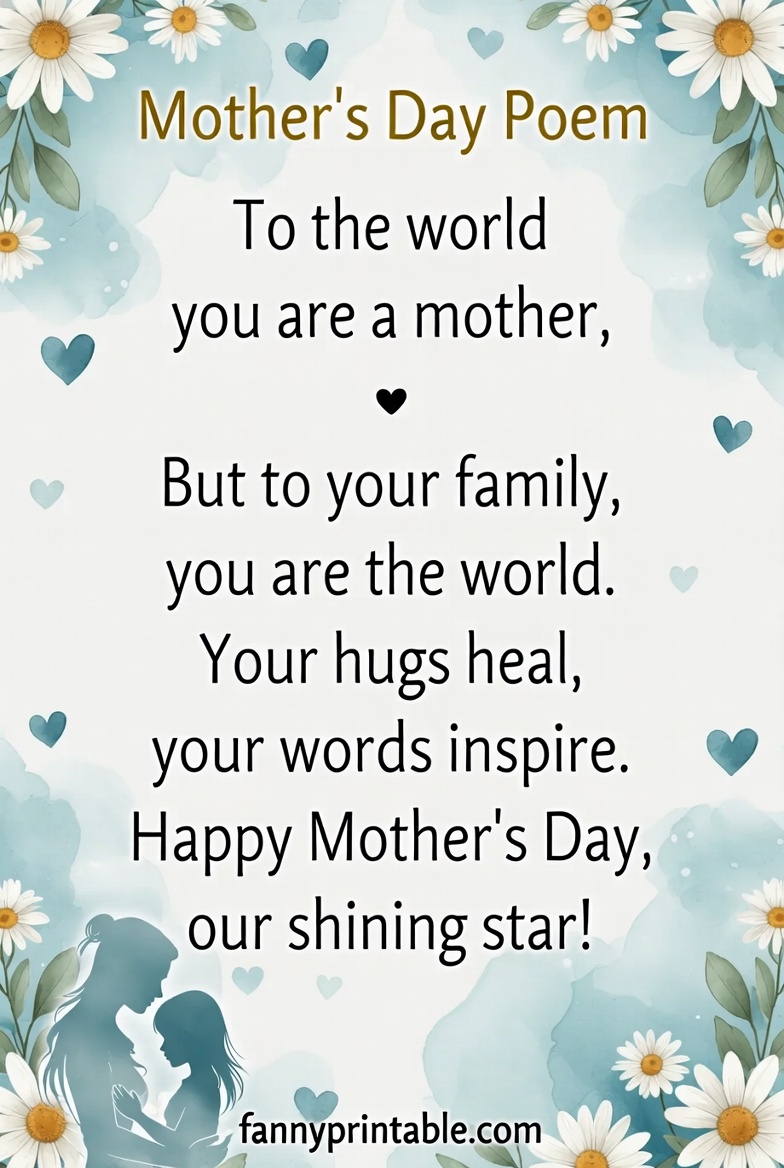 Mother's Day Short Poems - Fanny Printable (1)