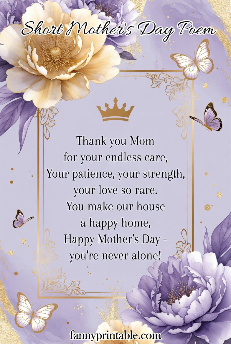 Mother's Day Short Poems - Fanny Printable (3)