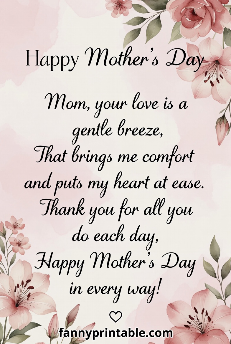 Mother's Day Short Poems - Fanny Printable (4)