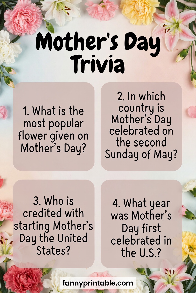 Mother's Day Trivia Questions And Answers - Fanny Printable (3)