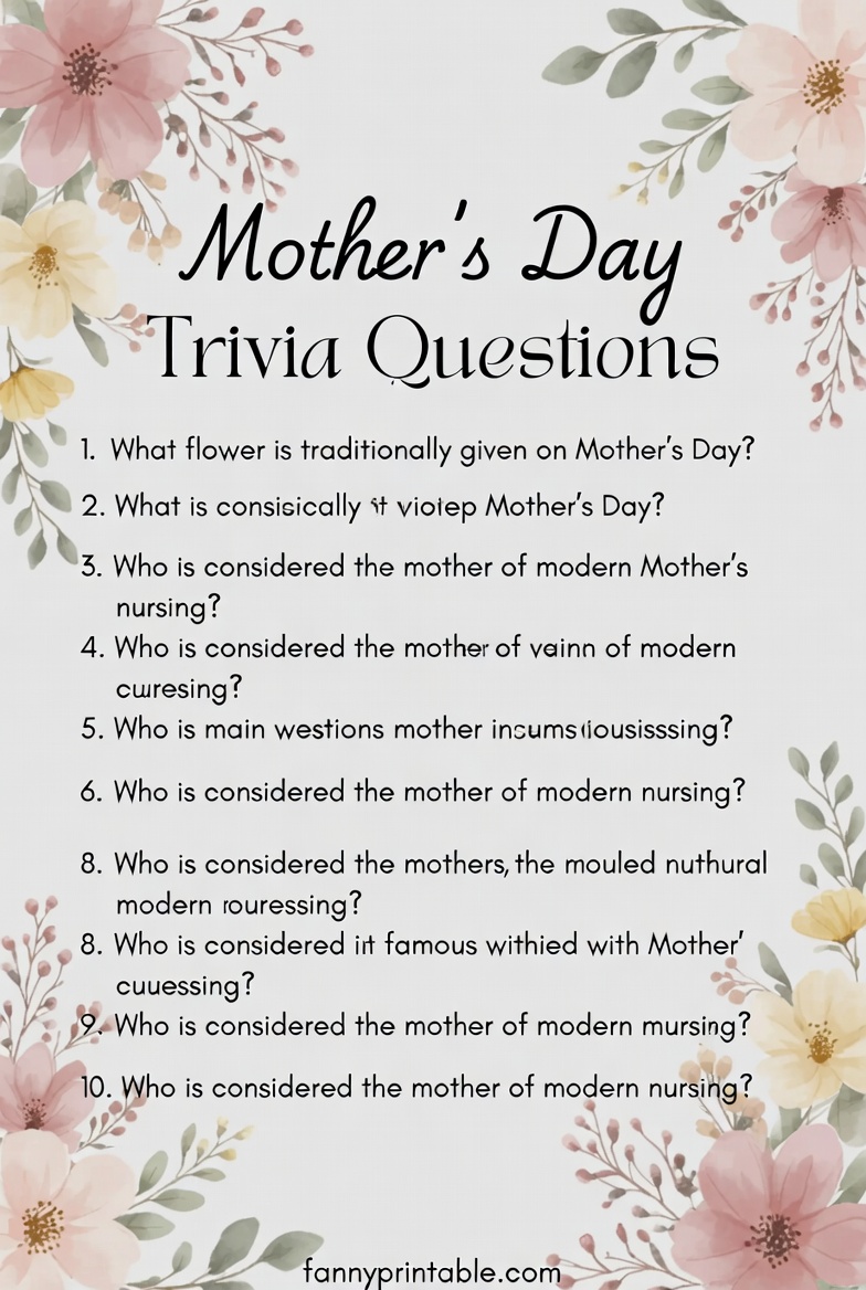 Mother's Day Trivia Questions And Answers Printable (1)