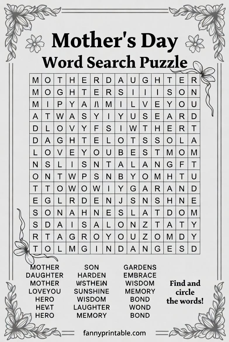Mother's Day Word Find Printable (3)