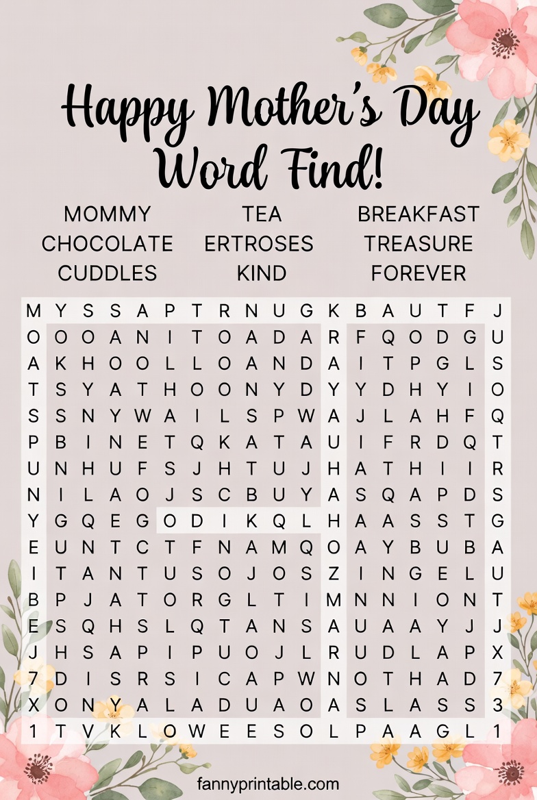Mother's Day Word Find Printable (4)