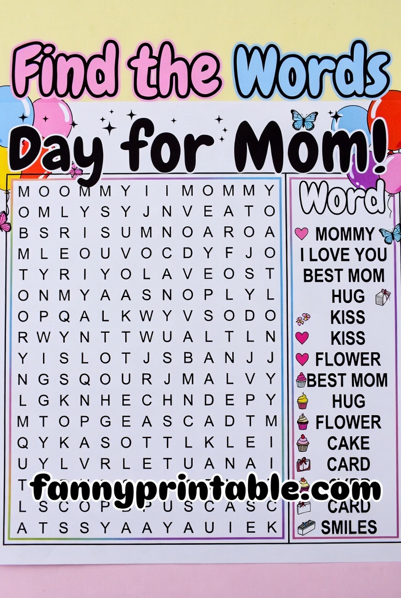 Mother's Day Word Search Free Printable (1)