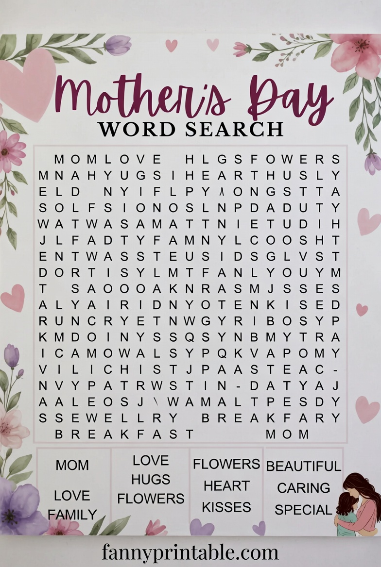 Mother's Day Word Search Free Printable (3)