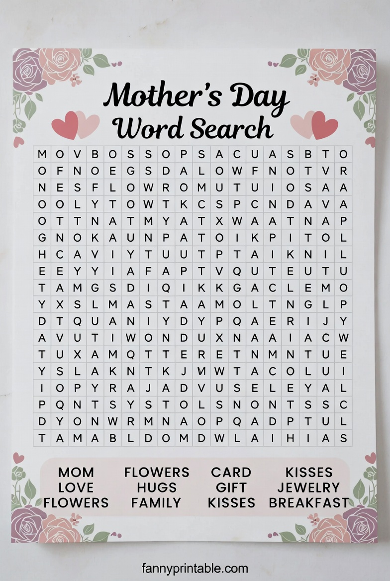 Mother's Day Word Search Printable (1)