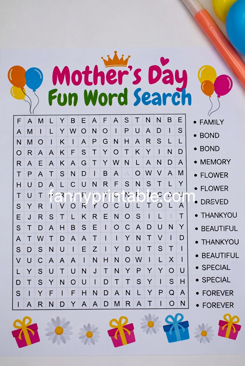 Mother's Day Word Search Printable (2)