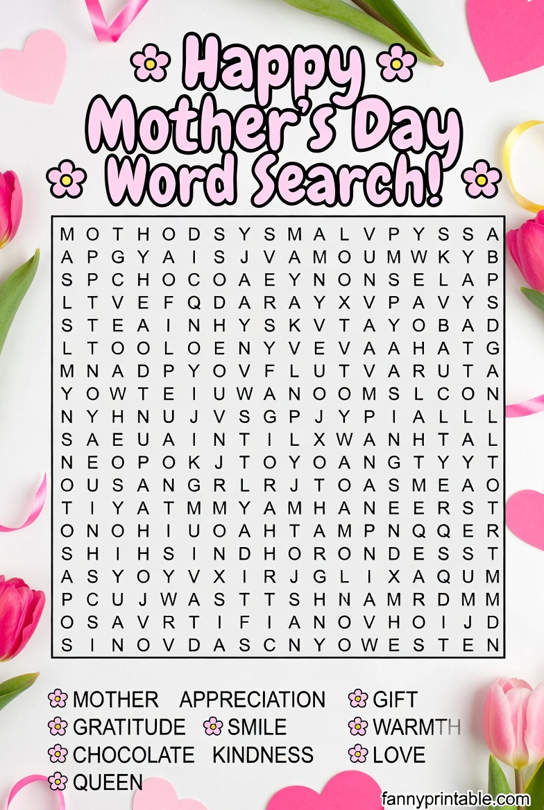 Mother's Day Word Search Printable (4)