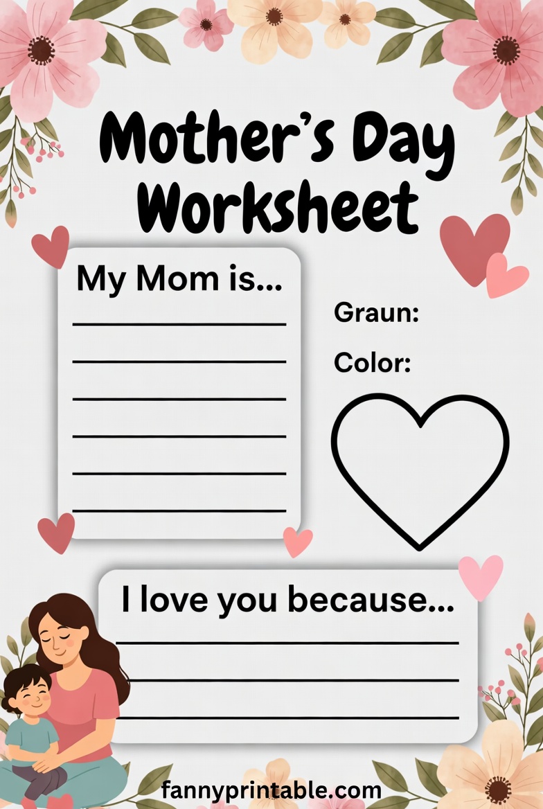 Mother's Day Worksheet - Fanny Printable (4)