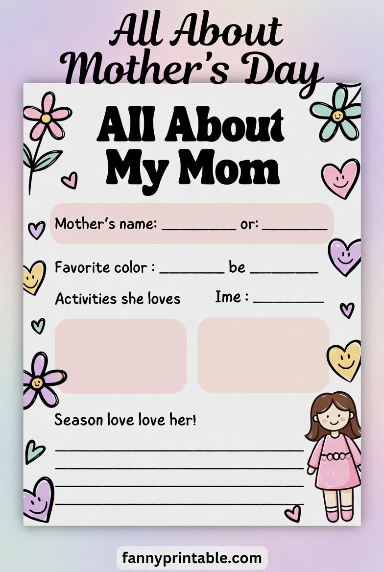 Mothers Day Worksheets Fanny Printable 3 Mother's Day Worksheets - Fanny Printable (3)