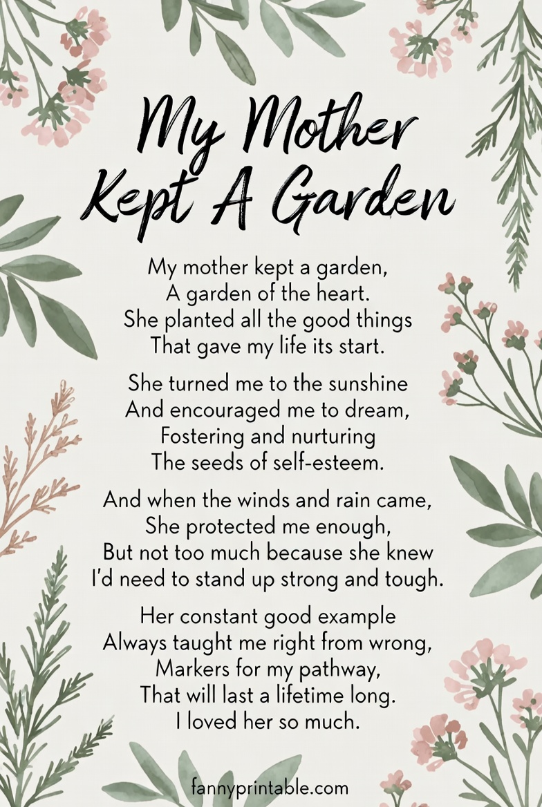 My Mother Kept A Garden Poem Printable (3)