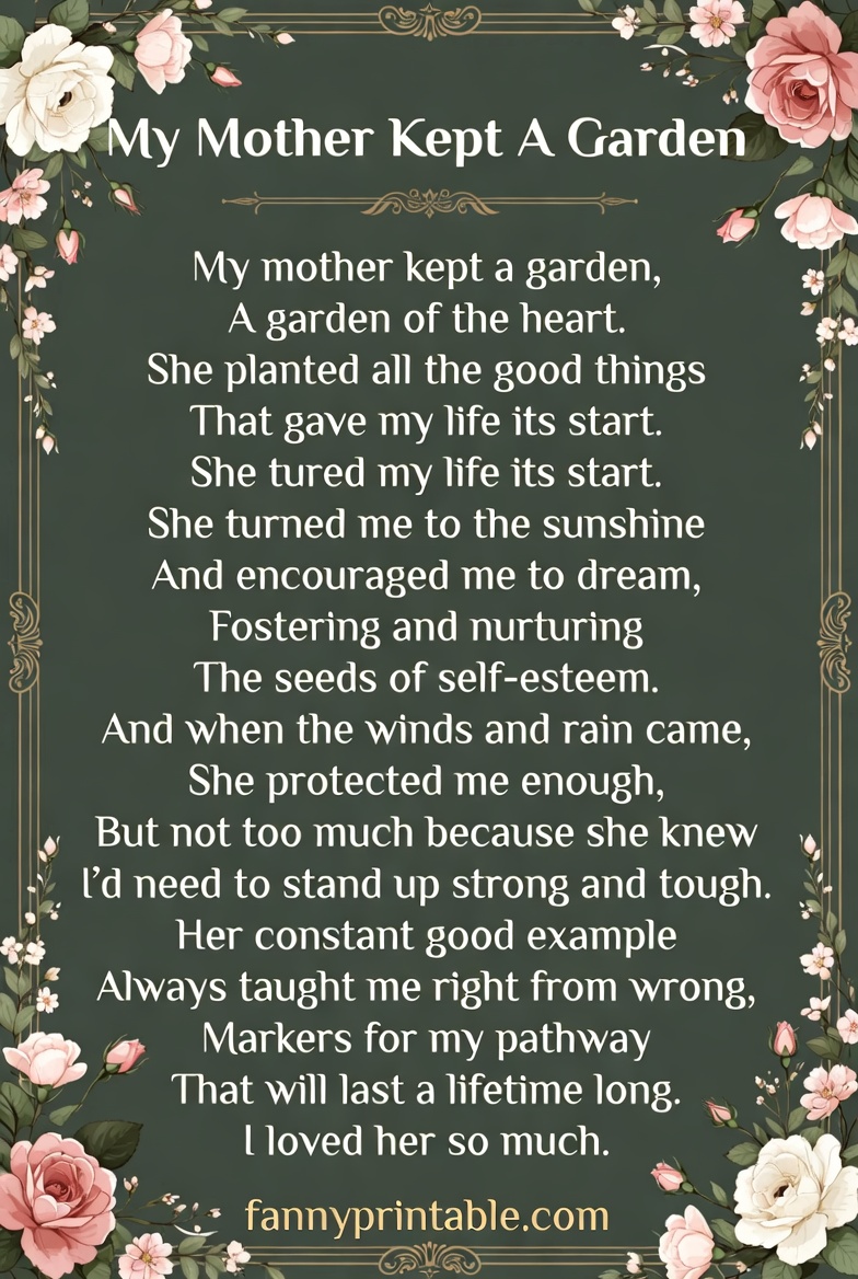 My Mother Kept A Garden Poem Printable (4)