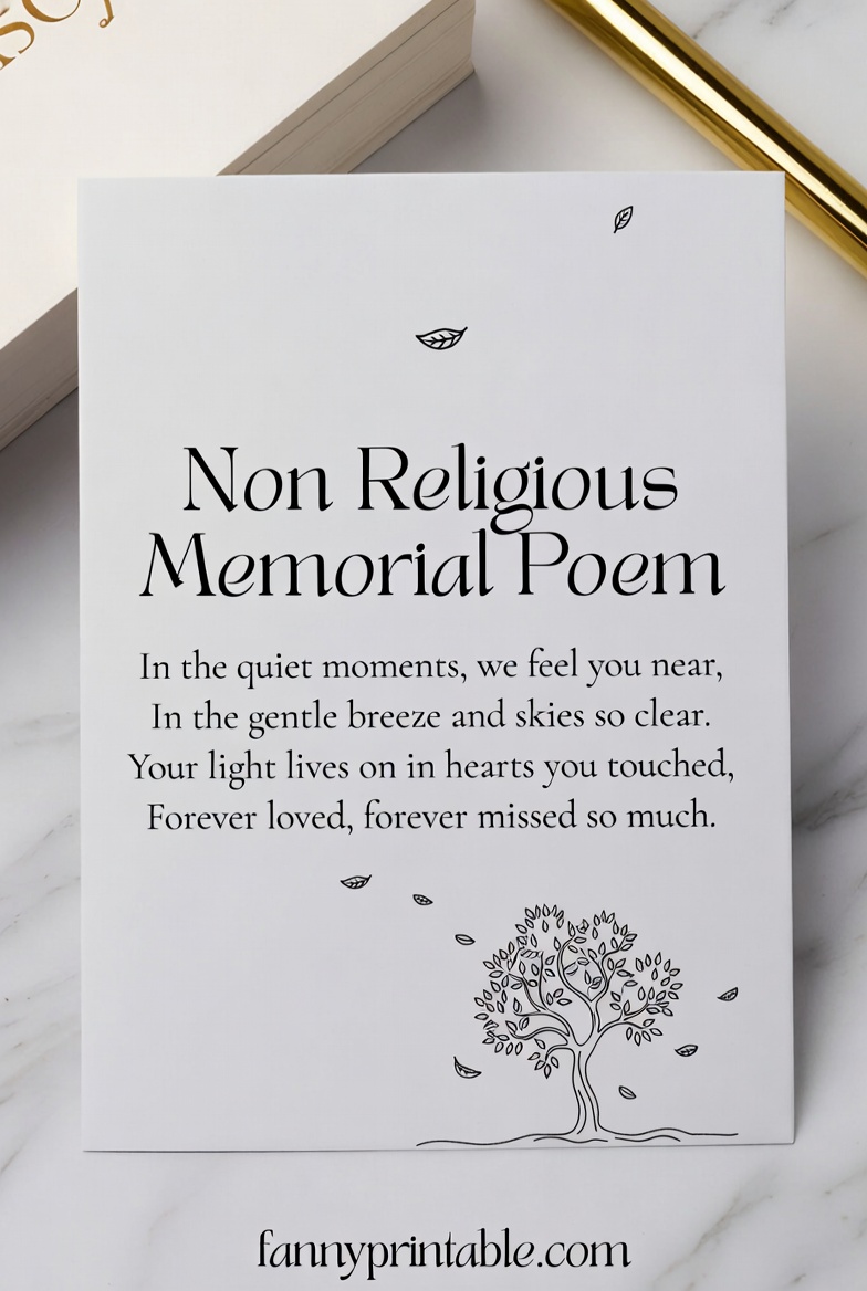 Non Religious Memorial Poems for Any Service FannyPrintable (2)