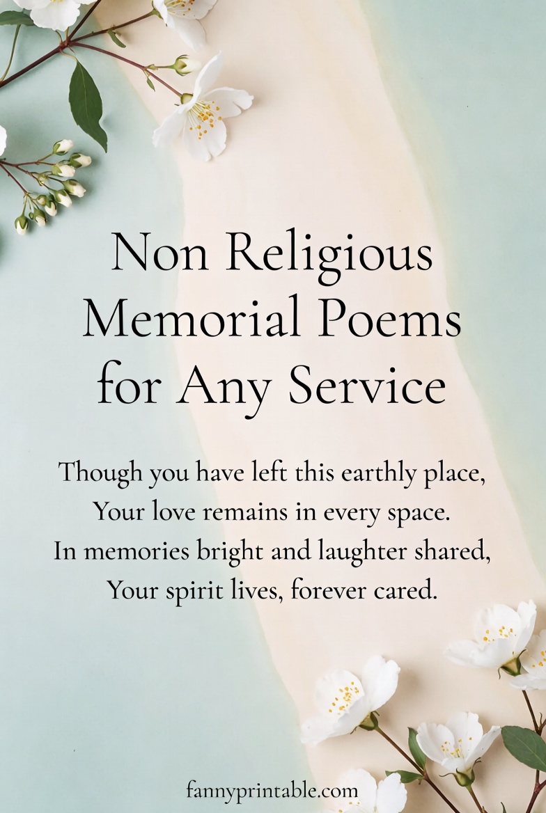 Non Religious Memorial Poems for Any Service FannyPrintable (3)