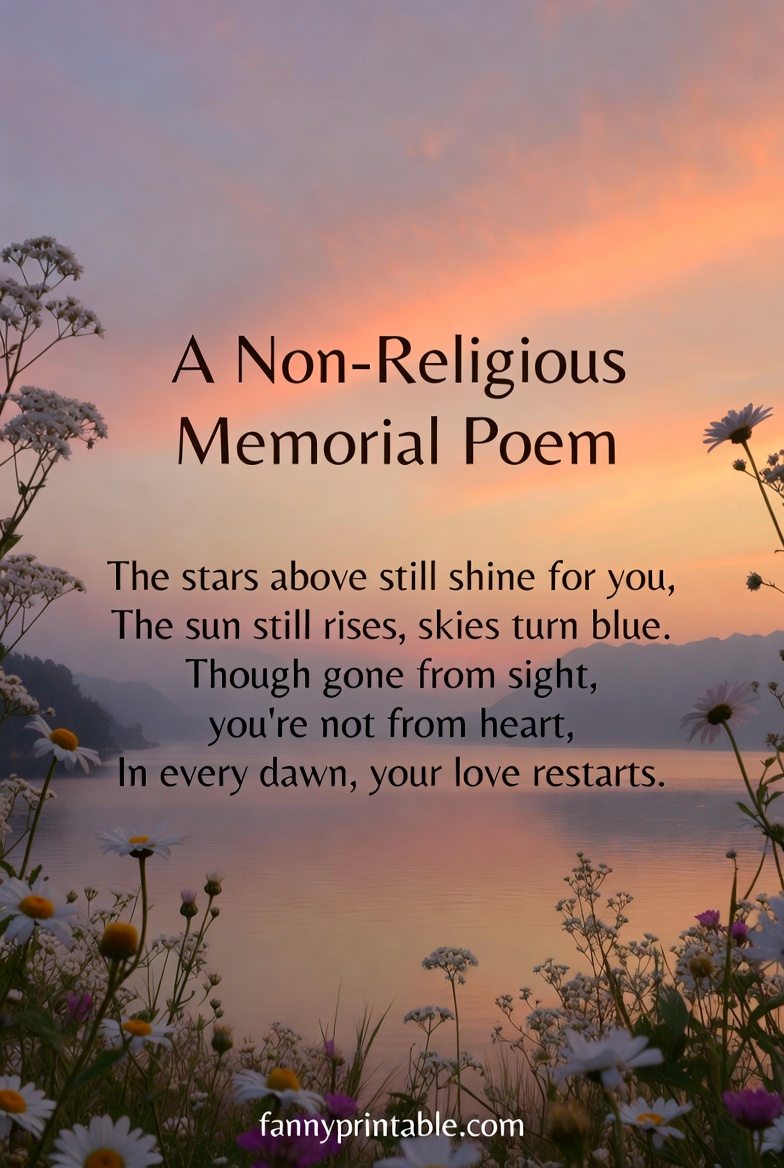 Non Religious Memorial Poems for Any Service FannyPrintable (4)