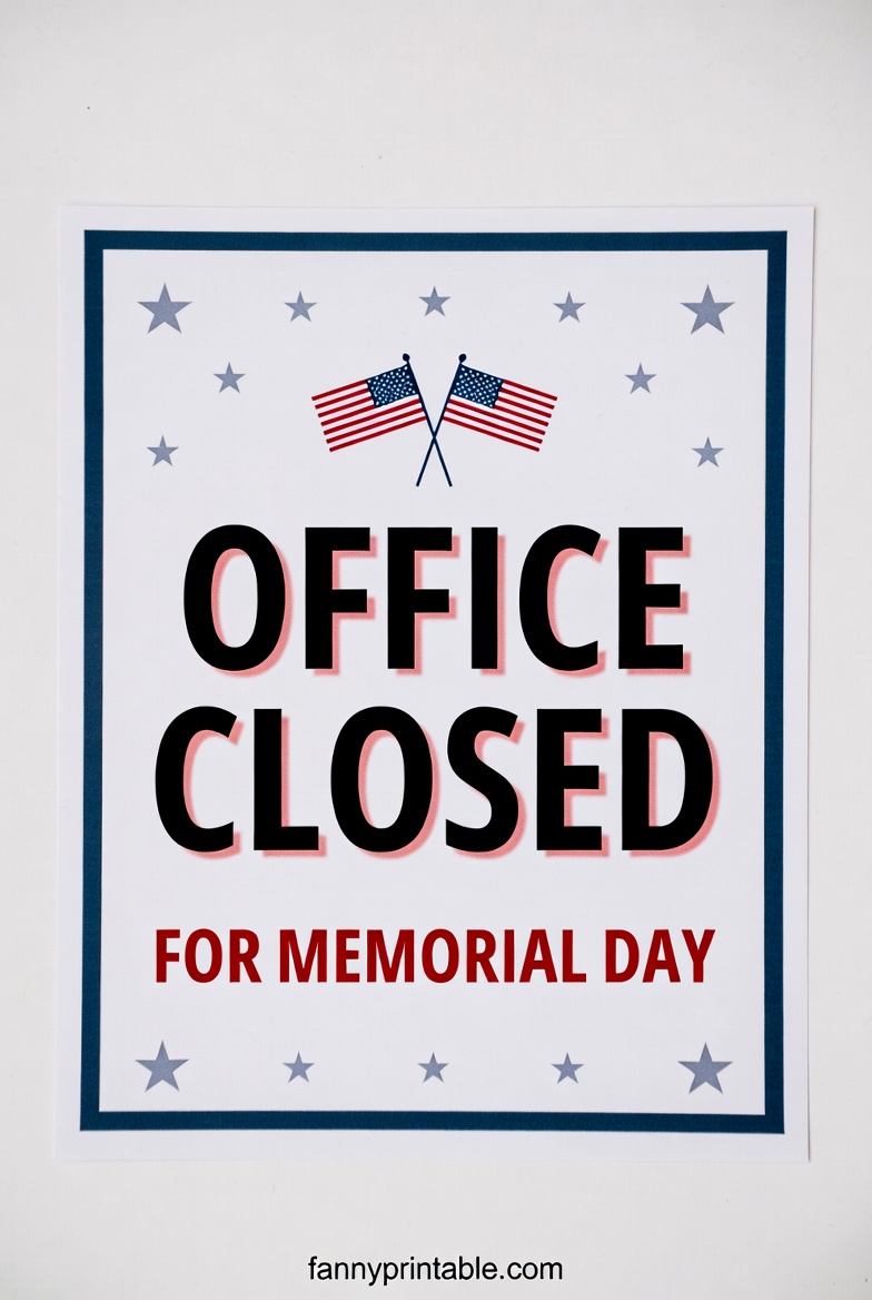 Office Closed For Memorial Day Printable Sign - FannyPrintable.Com (2)