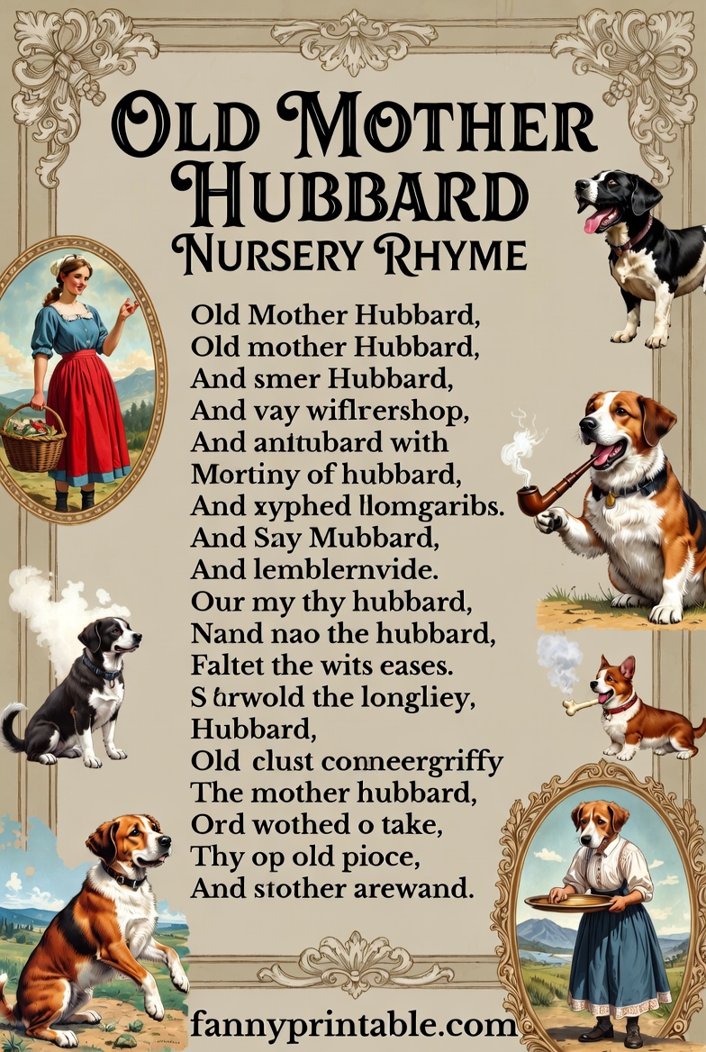Old Mother Hubbard Nursery Rhyme Printable (2)