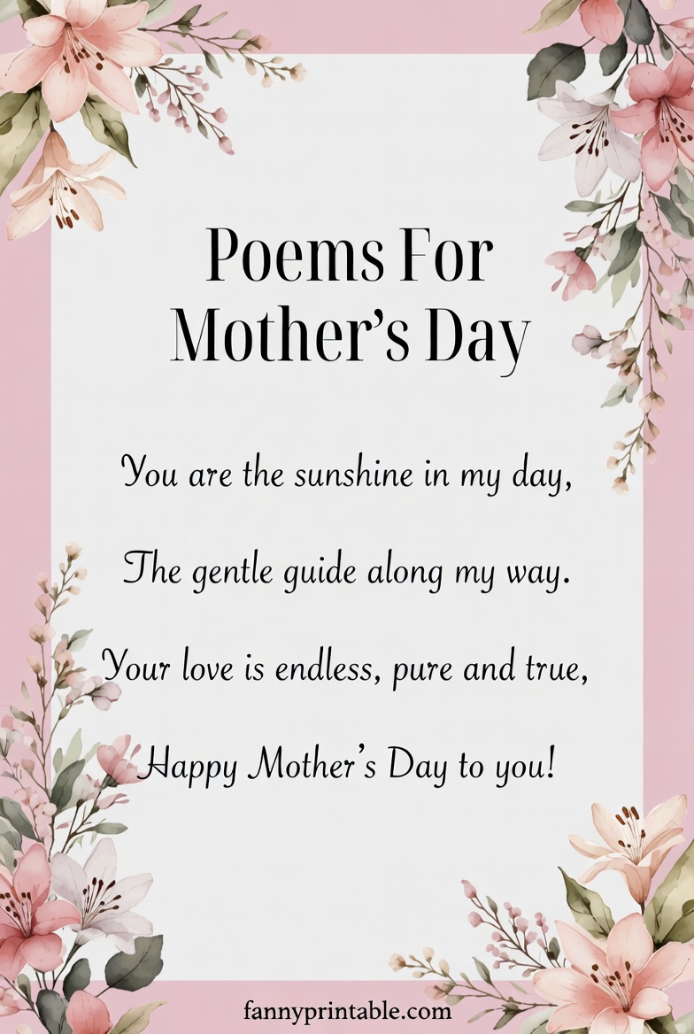 Poems For Mother's Day - Fanny Printable (2)