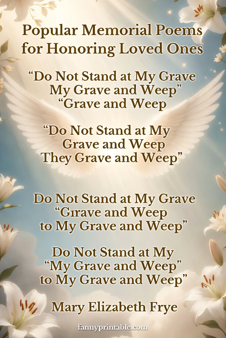 Popular Memorial Poems for Honoring Loved Ones FannyPrintable (2)