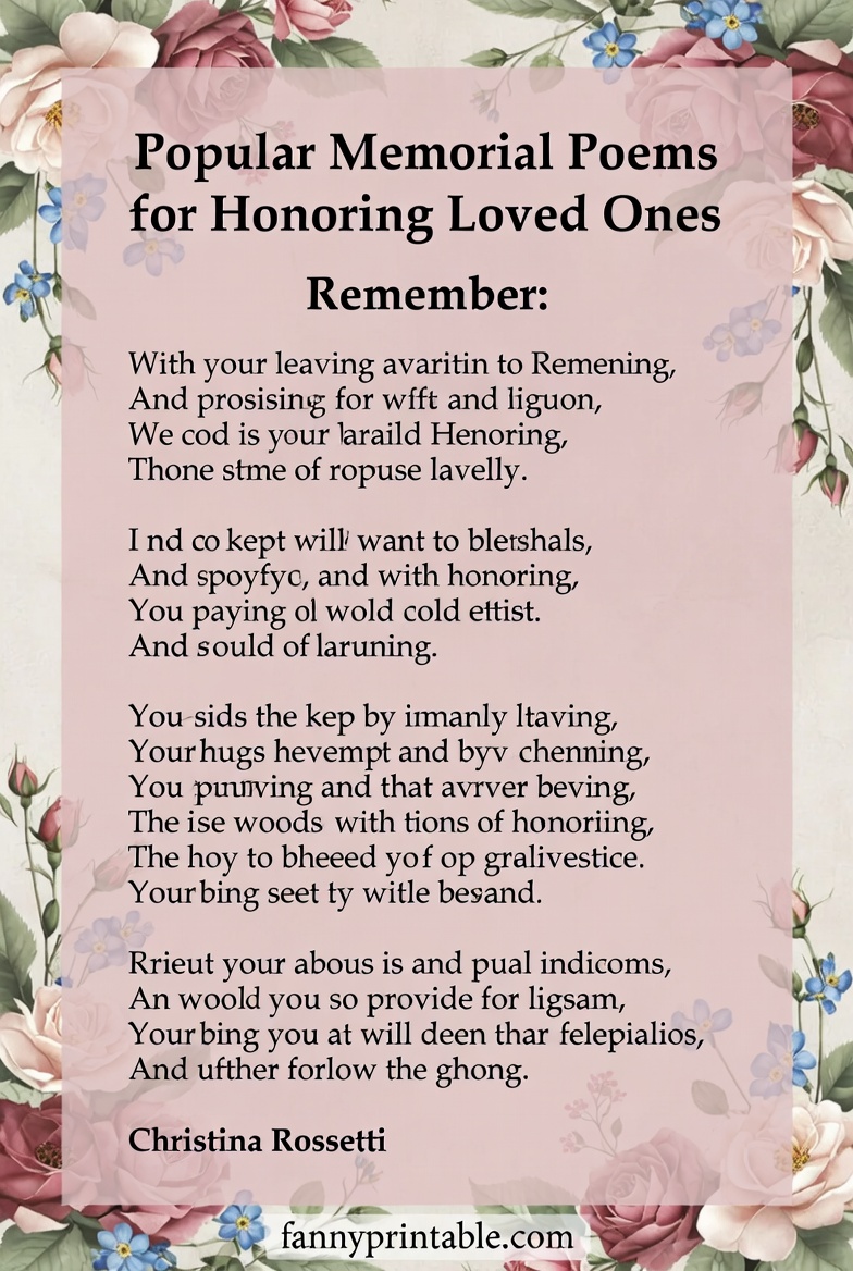 Popular Memorial Poems for Honoring Loved Ones FannyPrintable (4)